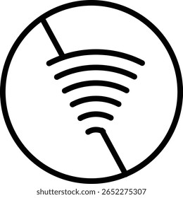 Sin diseño de icono de línea de Vector Wifi