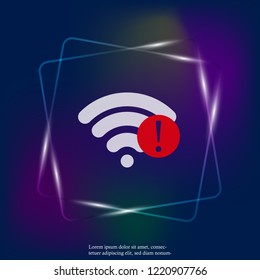 No WiFi vector neon light icon Wi-Fi logo illustration. Lack of internet. Layers grouped for easy editing illustration. For your design.