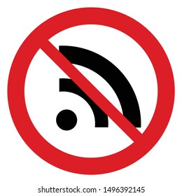  No Wifi  vector. Not allow  Wifi 
 sign. The red circle prohibiting sing 