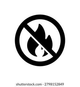 No wildfire sign icon representing forest fire prevention safety awareness conservation efforts and environmental protection.