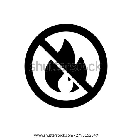 No wildfire sign icon representing forest fire prevention safety awareness conservation efforts and environmental protection.