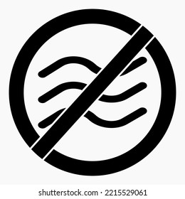 No Wind. No Air. Wind Movement. Wind Direction Icon. Vector Icon.