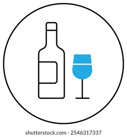 No Wine Alcohol Ban Vector Icon Design