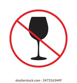 No wine allowed sign indicating alcohol-free zone enforcement