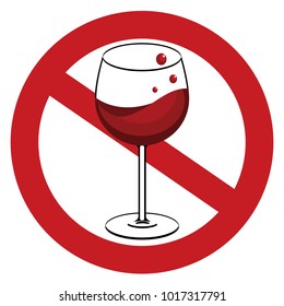 no wine sign, alcohol prohibited 