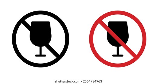 No wine sign vectors in flat syle