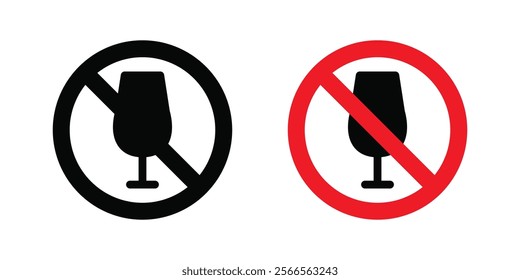 No wine signs in black and color style