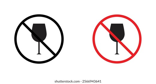 No wine signs. vector signs set