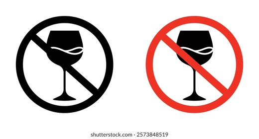 No wine signs vector set
