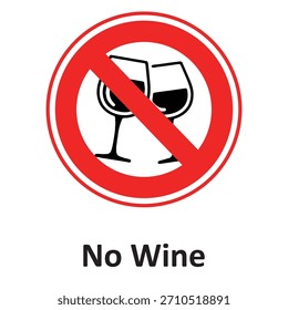 No Wine Vector Icon which can easily modify or edit

