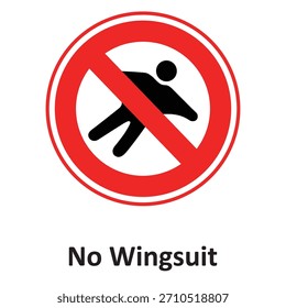 Kein Wingsuit Glide Vektorsymbol, das leicht geändert oder bearbeitet werden kann

