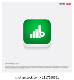 No wireless network icon Green Web Button - Free vector icon