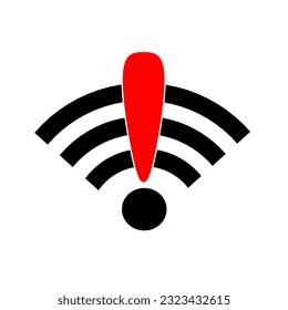 no wireless network sign icon with simple design