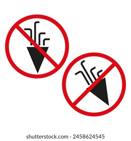 No wireless signal symbols. Connection not allowed signs. Data transmission prohibited. Vector illustration. EPS 10.