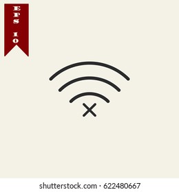 No wireless vector line icon