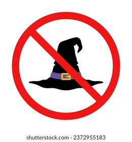 No Witch Sign on White Background