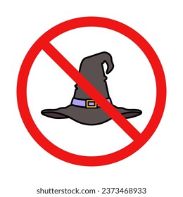 No Witch Sign on White Background