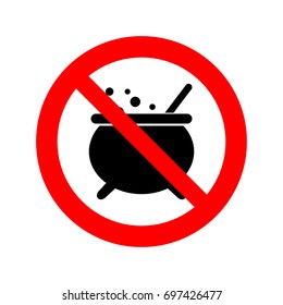 No witchcraft sign. No cauldron vector icon.