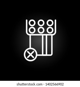 no withdrawal of money card neon icon. Elements of commerce set. Simple icon for websites, web design, mobile app, info graphics