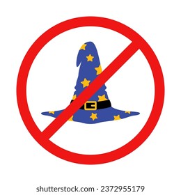 No Wizard Sign on White Background