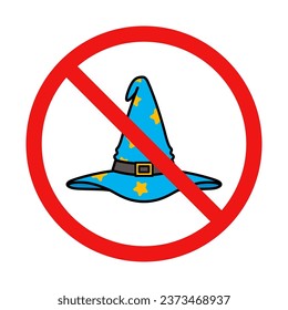 No Wizard Sign on White Background