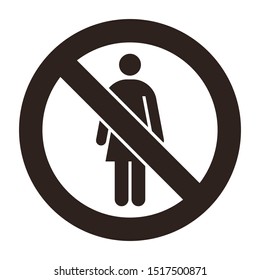 No woman sign isolated on white background