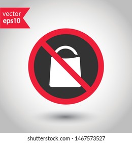 No women bag icon. Forbidden handbag icon. No lady bag vector sign. Prohibited package bag vector icon. Warning, caution, attention, restriction coins flat sign design.