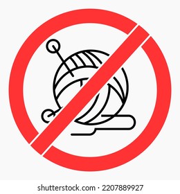 No wool. Do not use wool. Wool is missing. Wool ban. Vector icon.