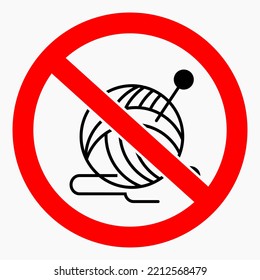 No wool. Do not use wool. Wool is missing. Wool ban. Vector icon.