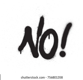 No Word Graffiti Spray Font In Black On White
