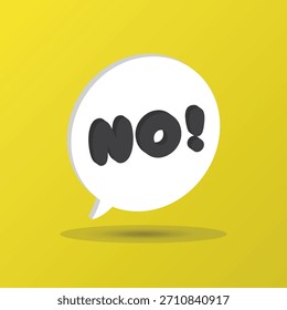 NO word speech bubble. Communication speech bubble text