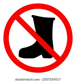 No Work Boots Symbol Sign, Vector Illustration, Isolate On White Background Label.EPS10