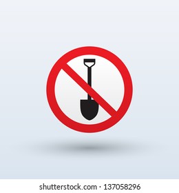 'No Work' sign on gray background. Vector illustration.