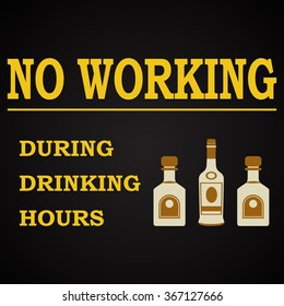 No working - funny inscription template
