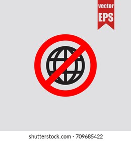 No world icon in trendy isolated on grey background.Vector illustration.