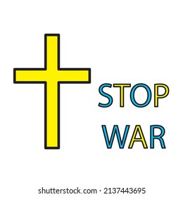 No world war sign icon. Ukraine war poster. Russian ukrainian conflict symbol. Vector illustration. stock image. 