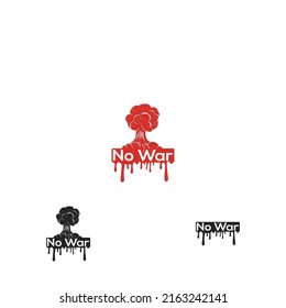 No World War Sign Icon. Stop War Grunge Rubber Stamp Text. Say No To War Design Template