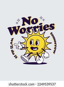 No worries we'll do it tomorrow retro cartoon character vector illustration