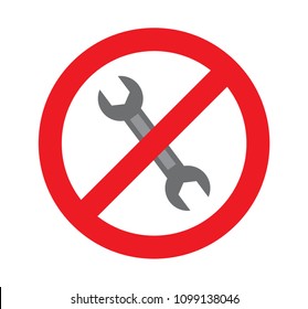 Señal de precaución No mantenimiento, advertencia de señal roja sobre fondo blanco Ilustración vectorial