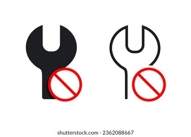 No wrench symbol. Illustration vector