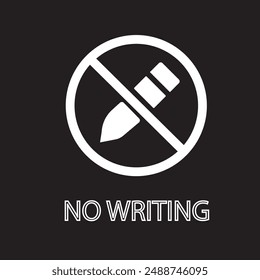 No writing permitted indicating unauthorized markings are prohibited. No writing sign vector logo collection for web app ui