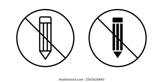 No writing sign vector in black and red colors