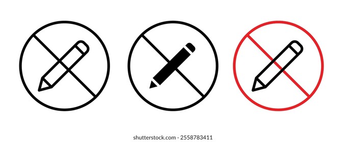 No writing sign vector set