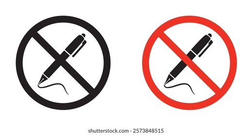 No writing signs vector set