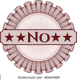 No written inside a money style rosette