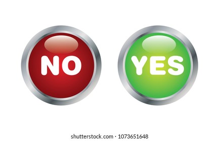 NO and YES Buttons. Buttons Website.