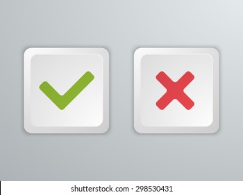 No and Yes Computer keyboard buttons. Icons. Vector illustration.