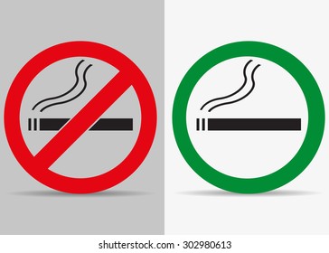 No and yes smoking labels