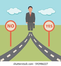 No Yes solution. Concept business vector illustration.