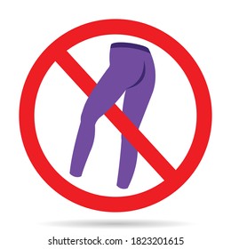 no yoga pants sign, vector illustration 